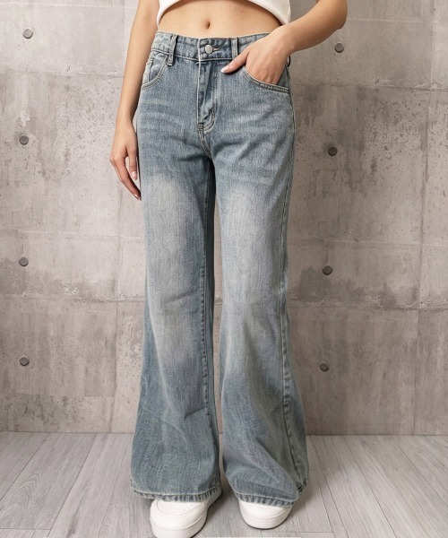 Miniministore(ミニミニストア)の「レトロジーンズ ワイドデニムパンツ韓国風(デニムパンツ・レディース・ブルー・M/XL/S/L)」の11枚目の写真