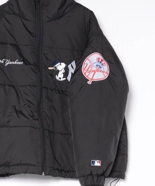 PEANUTS(ピーナッツ)の「【PEANUTS/ピーナッツ】【ユニセックスデザイン リンクコーデ・カップルコーデにも◎】MLB×PEANUTS パファージャケット ブルゾン 中綿ジャケット オーバーサイズ スタンドネック 保温 ドジャース ヤンキース パドレス(ブルゾン・メンズ・ブラウン系その他3/ブラック系その他2/ブラック系その他・MEDIUM/LARGE/X-LARGE)」の5枚目の写真