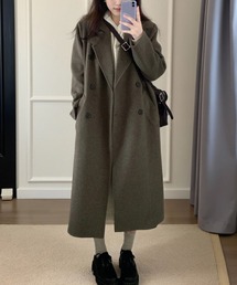 ダブルブレスト ロングチェスターコート