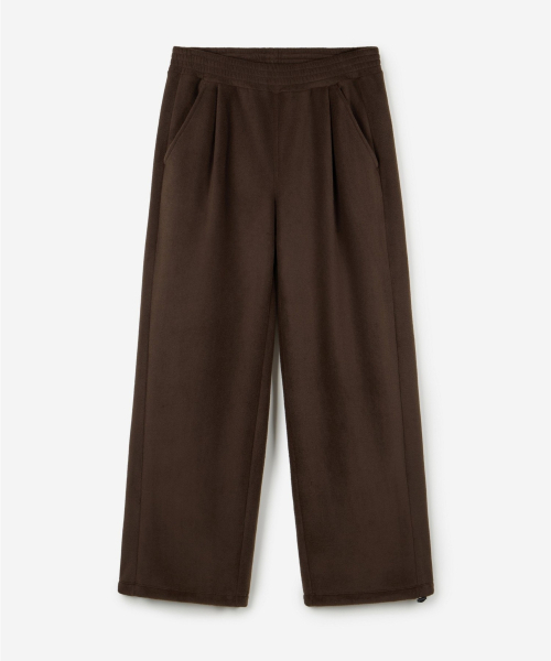 TNGT（ティーエヌジーティー）の「Fleece Wide-Leg Pants (Brown) TNPA6F112W2（スウェットパンツ・メンズ・その他・SMALL/MEDIUM/LARGE/X-LARGE/X-SMALL）」の2枚目の写真