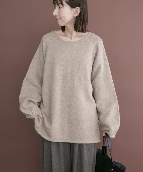 ITEMS URBANRESEARCH(アイテムズ アーバンリサーチ)の「2WAYボリュームニット(ニット/セーター・レディース・チャコールグレー/ライトブルー/ベージュ・FREE)」の2枚目の写真