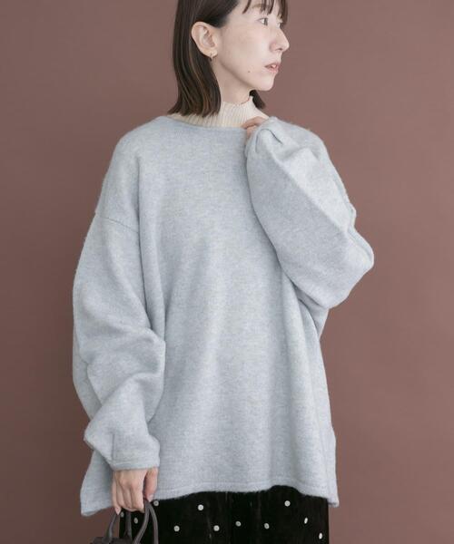ITEMS URBANRESEARCH(アイテムズ アーバンリサーチ)の「2WAYボリュームニット(ニット/セーター・レディース・チャコールグレー/ライトブルー/ベージュ・FREE)」の3枚目の写真