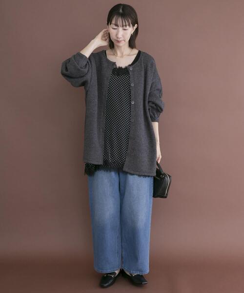 ITEMS URBANRESEARCH(アイテムズ アーバンリサーチ)の「2WAYボリュームニット(ニット/セーター・レディース・チャコールグレー/ライトブルー/ベージュ・FREE)」の6枚目の写真