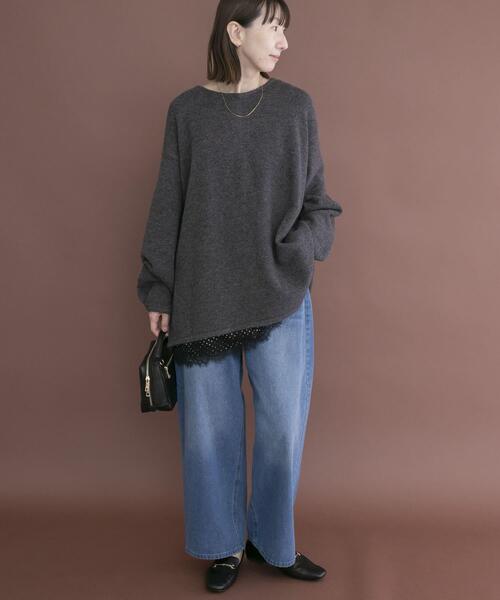 ITEMS URBANRESEARCH(アイテムズ アーバンリサーチ)の「2WAYボリュームニット(ニット/セーター・レディース・チャコールグレー/ライトブルー/ベージュ・FREE)」の10枚目の写真