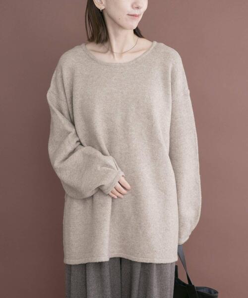 ITEMS URBANRESEARCH(アイテムズ アーバンリサーチ)の「2WAYボリュームニット(ニット/セーター・レディース・チャコールグレー/ライトブルー/ベージュ・FREE)」の13枚目の写真