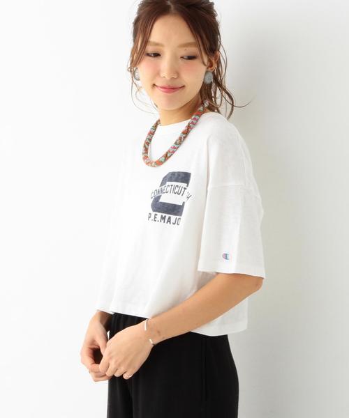 Another Edition(アナザーエディション)の「AE×ChampionロゴショートT/ BCAE×ChampionLOGO SHORT◆(Tシャツ/カットソー・レディース・オフホワイト/グレー/レッド・フリー)」の15枚目の写真