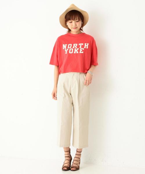 Another Edition(アナザーエディション)の「AE×ChampionロゴショートT/ BCAE×ChampionLOGO SHORT◆(Tシャツ/カットソー・レディース・オフホワイト/グレー/レッド・フリー)」の9枚目の写真