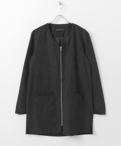 SENSE OF PLACE by URBAN RESEARCH（センスオブプレイスバイアーバンリサーチ）の「ベロアロングノーカラーZIPシャツ（シャツ/ブラウス・メンズ・ベージュ/ブラック・LARGE/MEDIUM）」の7枚目の写真