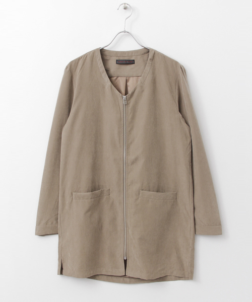 SENSE OF PLACE by URBAN RESEARCH（センスオブプレイスバイアーバンリサーチ）の「ベロアロングノーカラーZIPシャツ（シャツ/ブラウス・メンズ・ベージュ/ブラック・LARGE/MEDIUM）」の15枚目の写真
