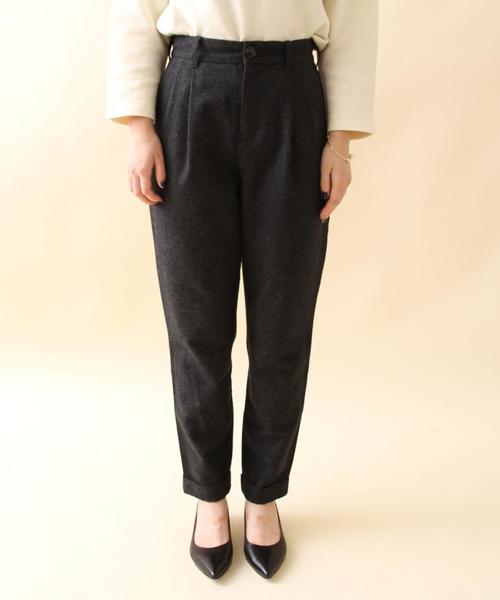 coen（コーエン）の「ウォッシャブルウールテーパードパンツ（その他パンツ・レディース・ダークグレー/ネイビー・MEDIUM/LARGE）」の3枚目の写真