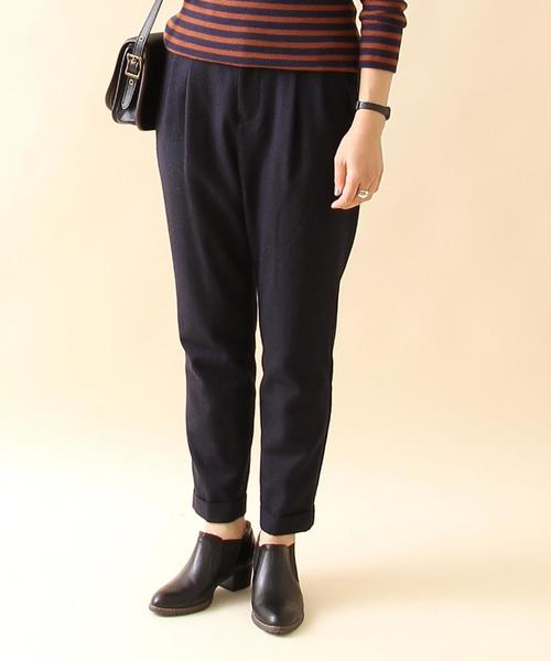 coen（コーエン）の「ウォッシャブルウールテーパードパンツ（その他パンツ・レディース・ダークグレー/ネイビー・MEDIUM/LARGE）」の16枚目の写真