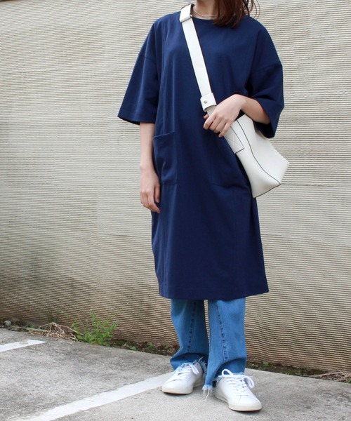 SweetMommy（スウィートマミー）の「【復刻】BIG Tシャツワンピース [マタニティ・授乳服]（マタニティウェア/グッズ・レディース・ネイビー/カーキ/ピンク/ライトブルーグレー/ブラック/ベージュ/モカ/アイボリー・FREE）」の7枚目の写真