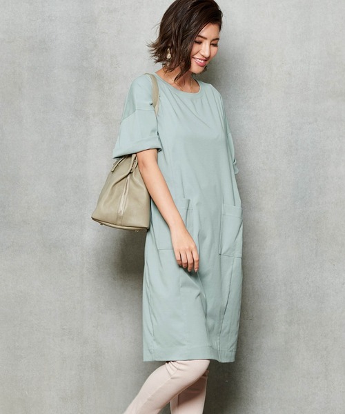 SweetMommy（スウィートマミー）の「【復刻】BIG Tシャツワンピース [マタニティ・授乳服]（マタニティウェア/グッズ・レディース・ネイビー/カーキ/ピンク/ライトブルーグレー/ブラック/ベージュ/モカ/アイボリー・FREE）」の20枚目の写真