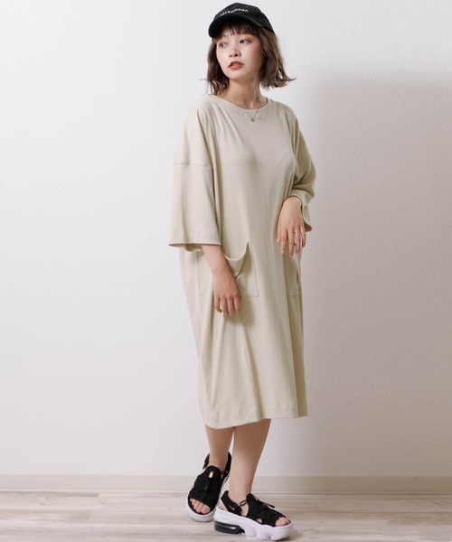 SweetMommy（スウィートマミー）の「【復刻】BIG Tシャツワンピース [マタニティ・授乳服]（マタニティウェア/グッズ・レディース・ネイビー/カーキ/ピンク/ライトブルーグレー/ブラック/ベージュ/モカ/アイボリー・FREE）」の15枚目の写真