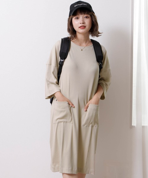 SweetMommy（スウィートマミー）の「【復刻】BIG Tシャツワンピース [マタニティ・授乳服]（マタニティウェア/グッズ・レディース・ネイビー/カーキ/ピンク/ライトブルーグレー/ブラック/ベージュ/モカ/アイボリー・FREE）」の19枚目の写真