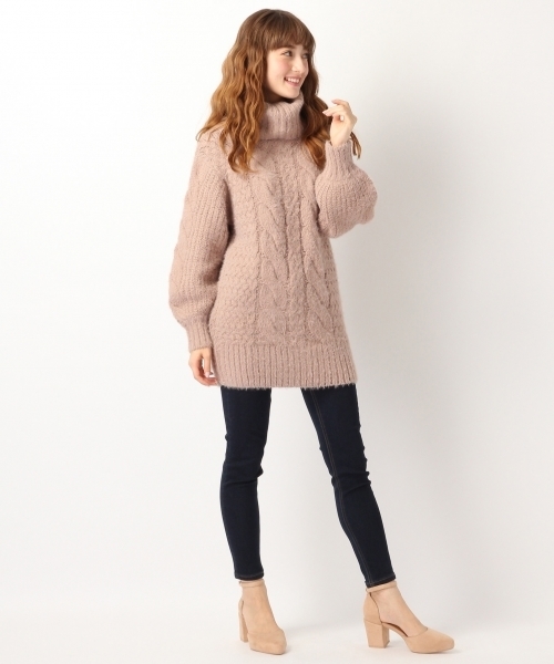 Heather（ヘザー）の「タートルシャギー*ケーブル　741818（ニット/セーター・レディース・ホワイト系その他/ミント/ピンク系その他・ONE SIZE）」の5枚目の写真