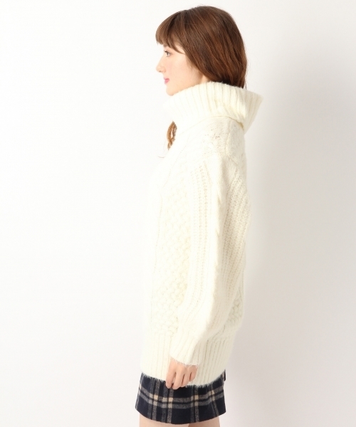 Heather（ヘザー）の「タートルシャギー*ケーブル　741818（ニット/セーター・レディース・ホワイト系その他/ミント/ピンク系その他・ONE SIZE）」の7枚目の写真