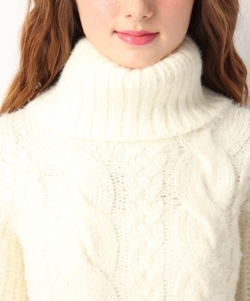 Heather（ヘザー）の「タートルシャギー*ケーブル　741818（ニット/セーター・レディース・ホワイト系その他/ミント/ピンク系その他・ONE SIZE）」の9枚目の写真