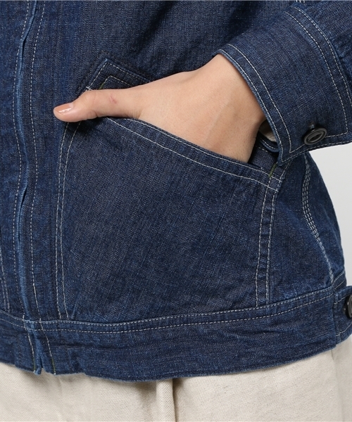 GREEN BOWL（グリーンボウル）の「GREEN BOWL Dungaree Full Zip Jacket/グリーンボウルフルジップジャケット（デニムジャケット・メンズ・インディゴブルー・38/36/40）」の12枚目の写真