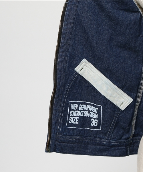 GREEN BOWL（グリーンボウル）の「GREEN BOWL Dungaree Full Zip Jacket/グリーンボウルフルジップジャケット（デニムジャケット・メンズ・インディゴブルー・38/36/40）」の3枚目の写真