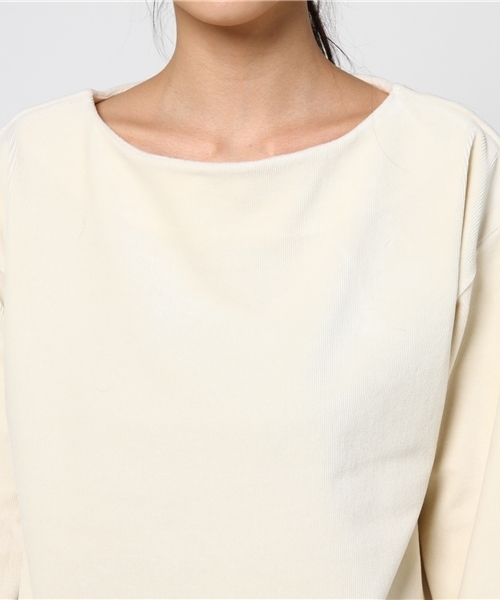mysty woman（ミスティウーマン）の「カットコーデュロイボリューム袖プルオーバー（Tシャツ/カットソー・レディース・オフホワイト/ピンク/ブラック/ブル－グレ－・FREE）」の8枚目の写真