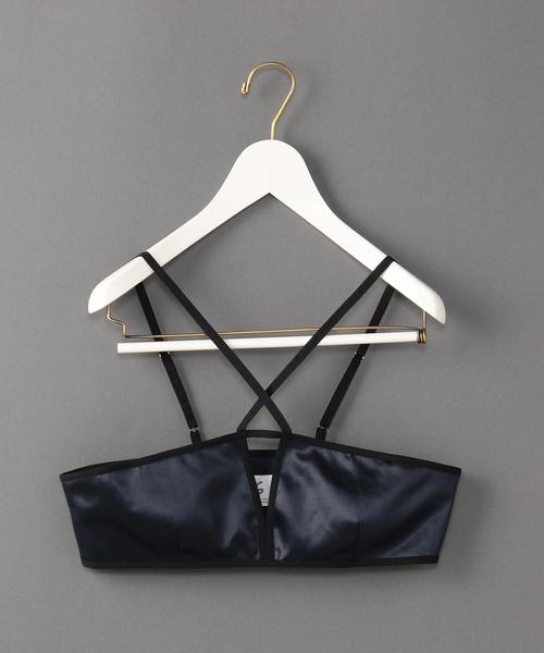 6(ロク)の「<6(ROKU)>SATIN BACK CROSS BRA/ブラ ◆(ブラジャー・レディース・ベージュ/ネイビー・FREE)」の2枚目の写真