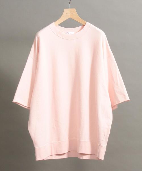 BEAUTY&YOUTH UNITED ARROWS（ビューティーアンドユースユナイテッドアローズ）の「BY スーパービッグ スウェット ハーフスリーブ -MADE IN JAPAN- ◆（Tシャツ/カットソー・メンズ・ケリー/ライトピンク/ネイビー/ホワイト・SMALL/LARGE/MEDIUM）」の4枚目の写真