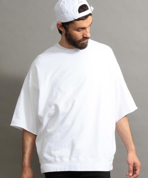 BEAUTY&YOUTH UNITED ARROWS（ビューティーアンドユースユナイテッドアローズ）の「BY スーパービッグ スウェット ハーフスリーブ -MADE IN JAPAN- ◆（Tシャツ/カットソー・メンズ・ケリー/ライトピンク/ネイビー/ホワイト・SMALL/LARGE/MEDIUM）」の20枚目の写真