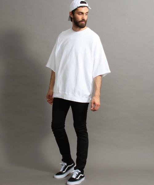 BEAUTY&YOUTH UNITED ARROWS（ビューティーアンドユースユナイテッドアローズ）の「BY スーパービッグ スウェット ハーフスリーブ -MADE IN JAPAN- ◆（Tシャツ/カットソー・メンズ・ケリー/ライトピンク/ネイビー/ホワイト・SMALL/LARGE/MEDIUM）」の21枚目の写真