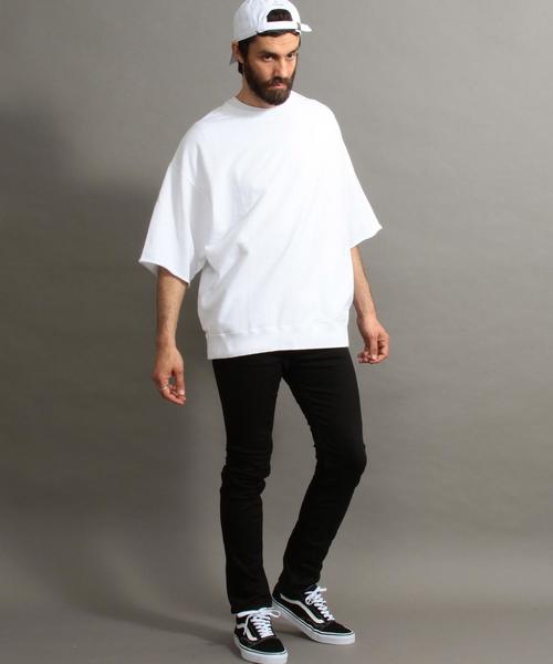 BEAUTY&YOUTH UNITED ARROWS（ビューティーアンドユースユナイテッドアローズ）の「BY スーパービッグ スウェット ハーフスリーブ -MADE IN JAPAN- ◆（Tシャツ/カットソー・メンズ・ケリー/ライトピンク/ネイビー/ホワイト・SMALL/LARGE/MEDIUM）」の22枚目の写真