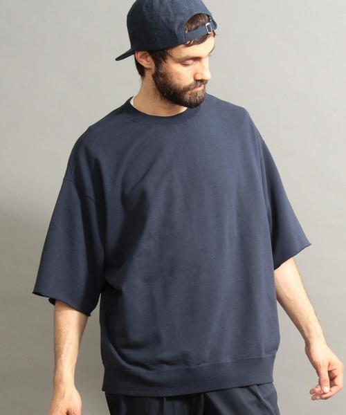 BEAUTY&YOUTH UNITED ARROWS（ビューティーアンドユースユナイテッドアローズ）の「BY スーパービッグ スウェット ハーフスリーブ -MADE IN JAPAN- ◆（Tシャツ/カットソー・メンズ・ケリー/ライトピンク/ネイビー/ホワイト・SMALL/LARGE/MEDIUM）」の17枚目の写真