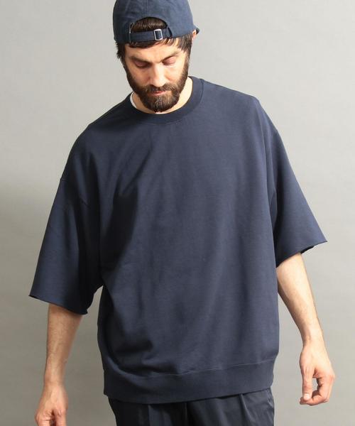 BEAUTY&YOUTH UNITED ARROWS（ビューティーアンドユースユナイテッドアローズ）の「BY スーパービッグ スウェット ハーフスリーブ -MADE IN JAPAN- ◆（Tシャツ/カットソー・メンズ・ケリー/ライトピンク/ネイビー/ホワイト・SMALL/LARGE/MEDIUM）」の18枚目の写真