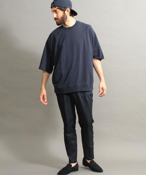 BEAUTY&YOUTH UNITED ARROWS（ビューティーアンドユースユナイテッドアローズ）の「BY スーパービッグ スウェット ハーフスリーブ -MADE IN JAPAN- ◆（Tシャツ/カットソー・メンズ・ケリー/ライトピンク/ネイビー/ホワイト・SMALL/LARGE/MEDIUM）」の8枚目の写真