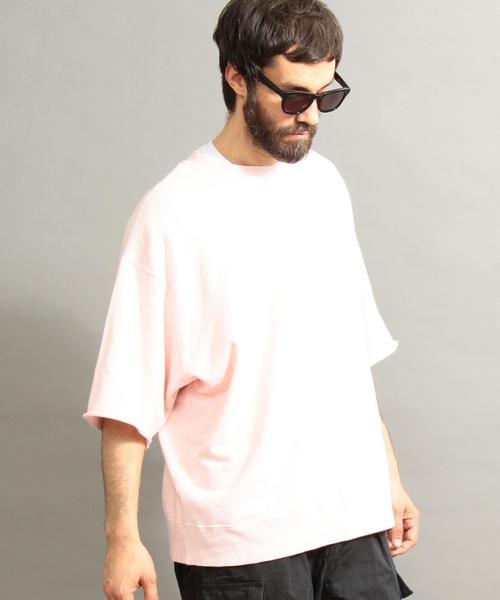 BEAUTY&YOUTH UNITED ARROWS（ビューティーアンドユースユナイテッドアローズ）の「BY スーパービッグ スウェット ハーフスリーブ -MADE IN JAPAN- ◆（Tシャツ/カットソー・メンズ・ケリー/ライトピンク/ネイビー/ホワイト・SMALL/LARGE/MEDIUM）」の10枚目の写真