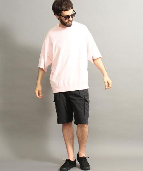 BEAUTY&YOUTH UNITED ARROWS（ビューティーアンドユースユナイテッドアローズ）の「BY スーパービッグ スウェット ハーフスリーブ -MADE IN JAPAN- ◆（Tシャツ/カットソー・メンズ・ケリー/ライトピンク/ネイビー/ホワイト・SMALL/LARGE/MEDIUM）」の12枚目の写真