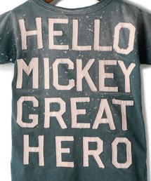 デニム&ダンガリー MICKEYダメージボロボロTシャツ☆カーキ100cm