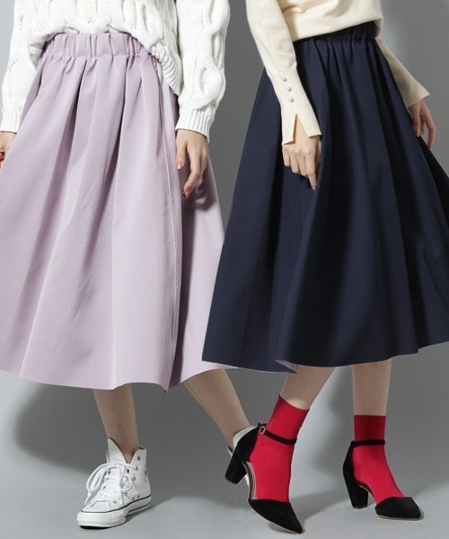 Andemiu(アンデミュウ)の「【1枚で2色楽しめるリバーシブル】ボンディングリバースカート768081(スカート・レディース・ネイビー/イエロー/ピンク/その他/グレー/ベビーピンク/グリーン/パープル・FREE/F/フリー)」の5枚目の写真