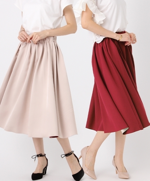 Andemiu(アンデミュウ)の「【1枚で2色楽しめるリバーシブル】ボンディングリバースカート768081(スカート・レディース・ネイビー/イエロー/ピンク/その他/グレー/ベビーピンク/グリーン/パープル・FREE/F/フリー)」の7枚目の写真