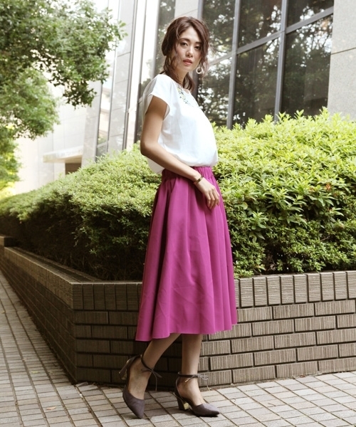 Andemiu(アンデミュウ)の「【1枚で2色楽しめるリバーシブル】ボンディングリバースカート768081(スカート・レディース・ネイビー/イエロー/ピンク/その他/グレー/ベビーピンク/グリーン/パープル・FREE/F/フリー)」の11枚目の写真