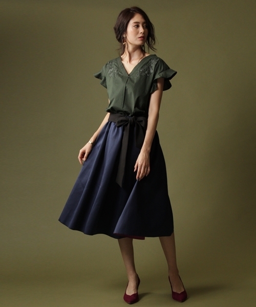 Andemiu(アンデミュウ)の「【1枚で2色楽しめるリバーシブル】ボンディングリバースカート768081(スカート・レディース・ネイビー/イエロー/ピンク/その他/グレー/ベビーピンク/グリーン/パープル・FREE/F/フリー)」の13枚目の写真