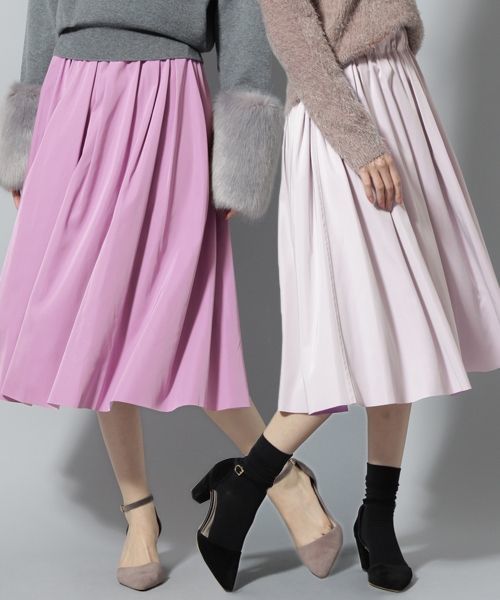 Andemiu(アンデミュウ)の「【1枚で2色楽しめるリバーシブル】ボンディングリバースカート768081(スカート・レディース・ネイビー/イエロー/ピンク/その他/グレー/ベビーピンク/グリーン/パープル・FREE/F/フリー)」の9枚目の写真