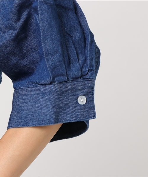 WEGO（ウィゴー）の「WEGO/5分袖刺繍スキッパーシャツ（シャツ/ブラウス・レディース・オフホワイト/インディゴブルー・FREE）」の14枚目の写真