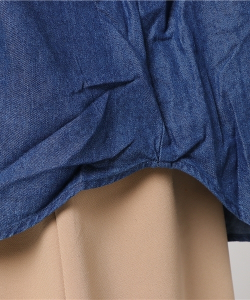 WEGO（ウィゴー）の「WEGO/5分袖刺繍スキッパーシャツ（シャツ/ブラウス・レディース・オフホワイト/インディゴブルー・FREE）」の15枚目の写真