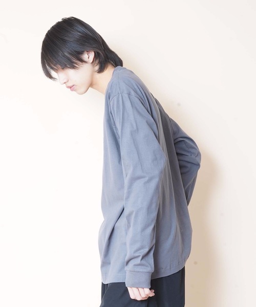 HANES（ヘインズ）の「【HANES/ヘインズ】BEFFY LONGSLEEVE TEE/ビーフィー/ロンT/無地/ユニセックス  ヘビーウェイト（Tシャツ/カットソー・メンズ・ネイビー/グレー/ホワイト/ブラック/チャコールグレー・LARGE/MEDIUM/X-LARGE/SMALL/X-SMALL）」の16枚目の写真