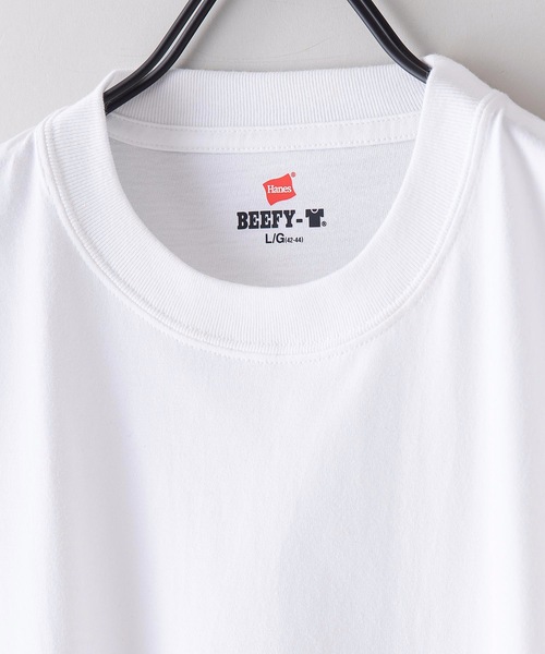 HANES（ヘインズ）の「【HANES/ヘインズ】BEFFY LONGSLEEVE TEE/ビーフィー/ロンT/無地/ユニセックス  ヘビーウェイト（Tシャツ/カットソー・メンズ・ネイビー/グレー/ホワイト/ブラック/チャコールグレー・LARGE/MEDIUM/X-LARGE/SMALL/X-SMALL）」の7枚目の写真