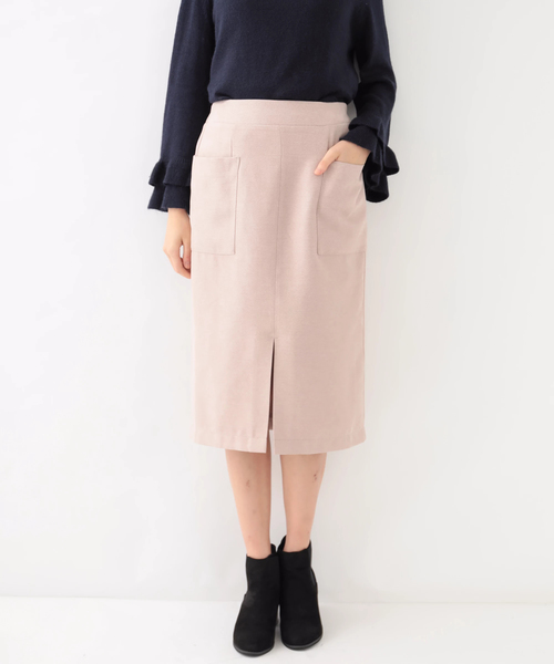 earth music&ecology（アースミュージックアンドエコロジー）の「・Wポケットナロースカート（スカート・レディース・ブラック/ベージュ/ピンクベージュ・S/M）」の3枚目の写真
