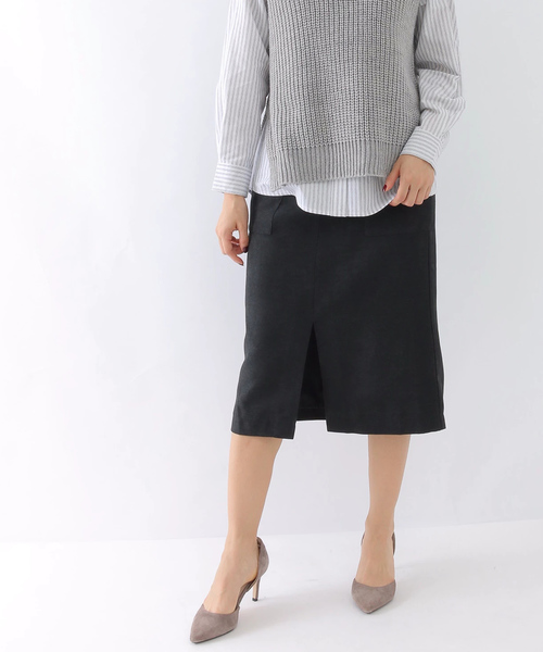 earth music&ecology（アースミュージックアンドエコロジー）の「・Wポケットナロースカート（スカート・レディース・ブラック/ベージュ/ピンクベージュ・S/M）」の2枚目の写真