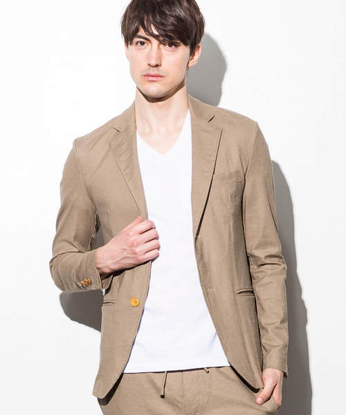JH junhashimoto（ジェイエイチジュンハシモト）の「JH junhashimoto(ジェイエイチ ジュンハシモト)ストレッチリネンノッチドジャケット（テーラードジャケット・メンズ・ホワイト/ベージュ/ネイビー・SMALL/MEDIUM/LARGE）」の3枚目の写真