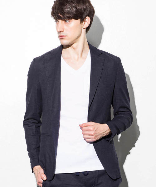 JH junhashimoto（ジェイエイチジュンハシモト）の「JH junhashimoto(ジェイエイチ ジュンハシモト)ストレッチリネンノッチドジャケット（テーラードジャケット・メンズ・ホワイト/ベージュ/ネイビー・SMALL/MEDIUM/LARGE）」の9枚目の写真