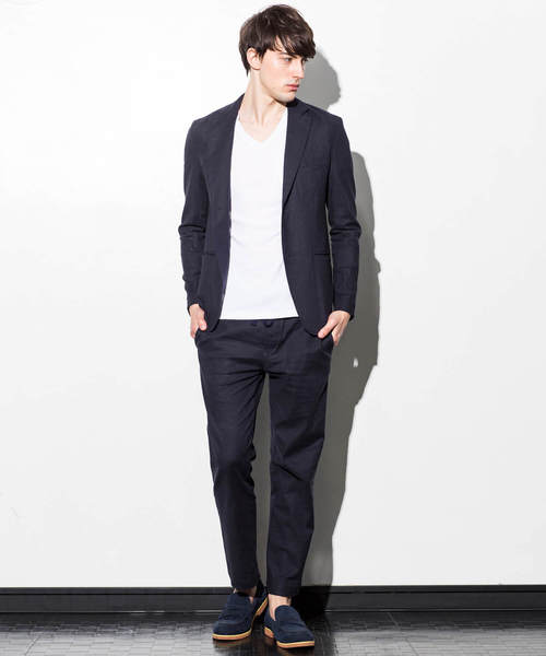 JH junhashimoto（ジェイエイチジュンハシモト）の「JH junhashimoto(ジェイエイチ ジュンハシモト)ストレッチリネンノッチドジャケット（テーラードジャケット・メンズ・ホワイト/ベージュ/ネイビー・SMALL/MEDIUM/LARGE）」の10枚目の写真